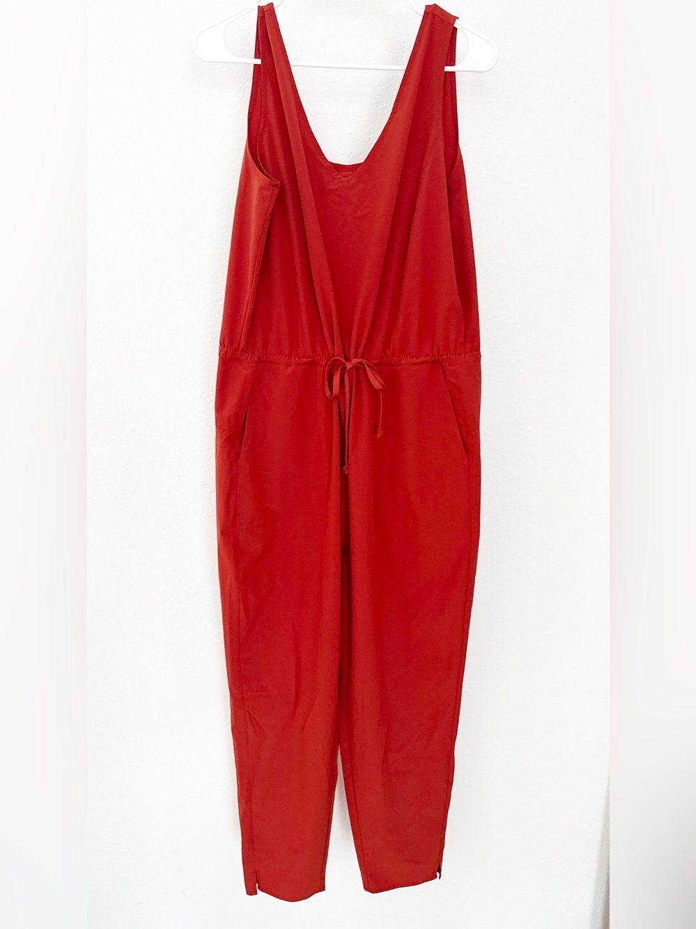 Patagonia Red Sleeveless Drawstring Jumpsuit